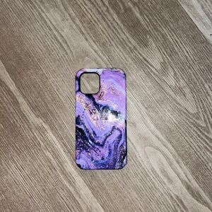 LuMee iPhone 12 Pro Max Case Granite Print Purple Gold Marble Size OS